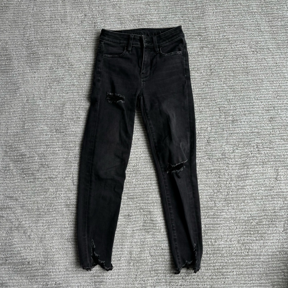 American Eagle Black Ripped Skinny Jeans